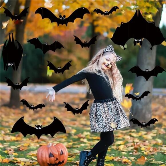 20pcs Halloween Bats Decoration Outdoor Clearance - Halloween Hanging Bat - Picture 1 of 7